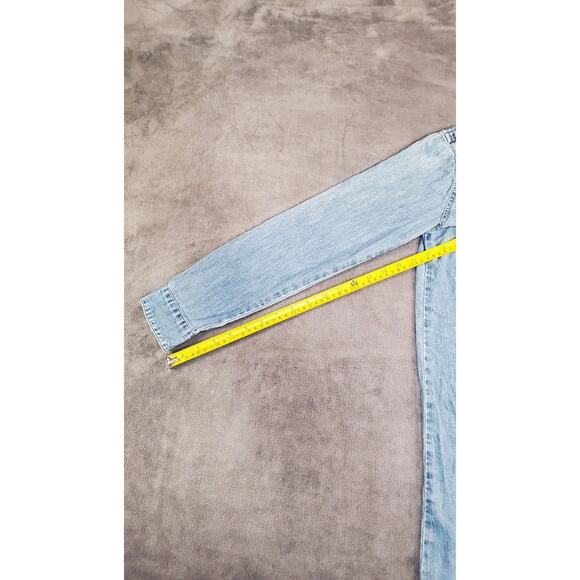 LUCKY BRAND Womens Sz S Chambray Denim Long Sleeve Shirt Dress Blue C24 - Picture 4 of 8